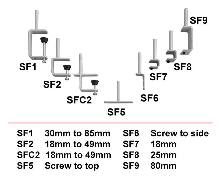 Desk Screen Clamp Set, view 3