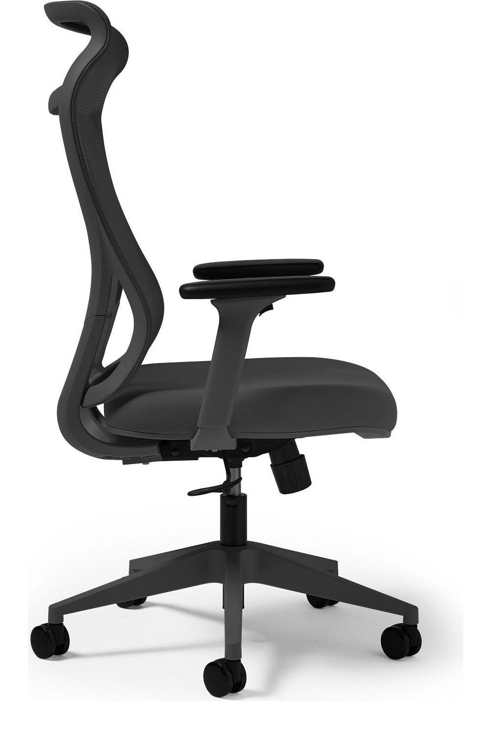 Dione Ergonomic Mesh Chair in black from the side