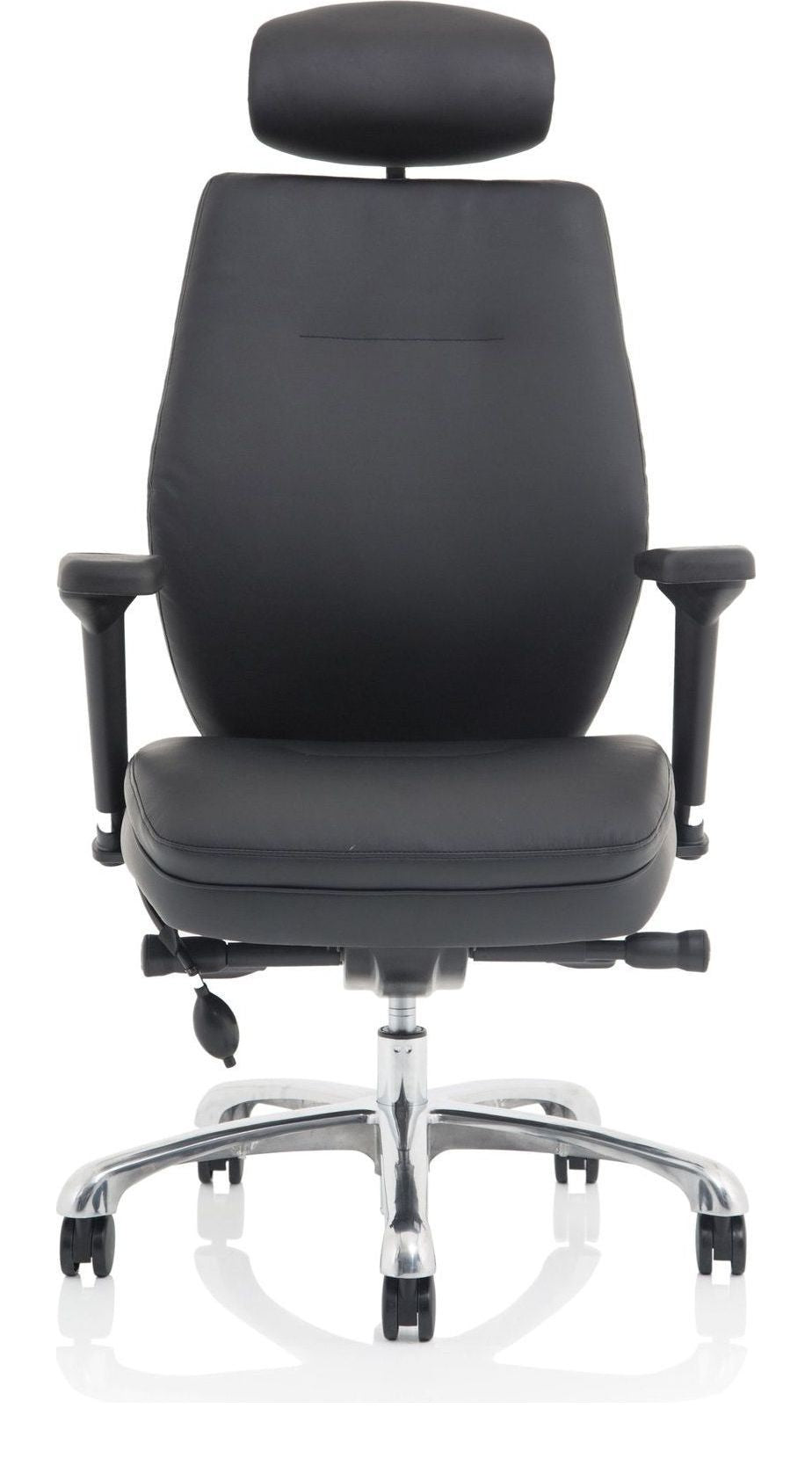 Domino Fabric Ergonomic Posture Chair, black leather, another view 1