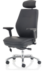 Domino Fabric Ergonomic Posture Chair, black leather, another view 2