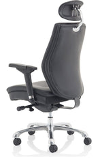 Domino Fabric Ergonomic Posture Chair, black leather, another view 4