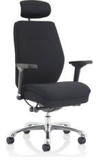 Domino Fabric Ergonomic Posture Chair, black fabric
