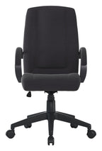 Dorset High Back Fabric Manager Chair in black, view 3