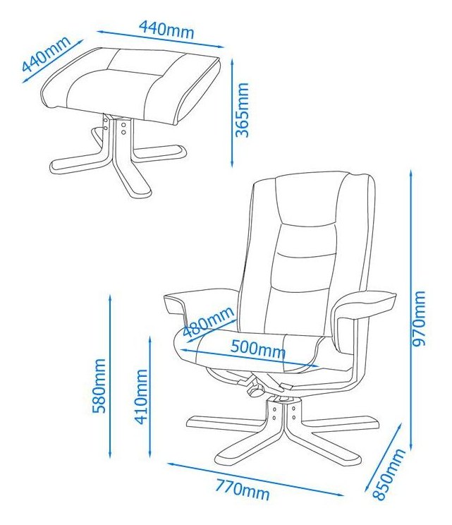Drake Recliner Chair With Footstool, view 3