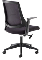 Duffy Mesh Operator Chair in black from the back