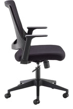 Duffy Mesh Operator Chair in black from the side