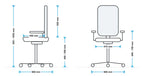 Duffy Mesh Operator Chair measurements