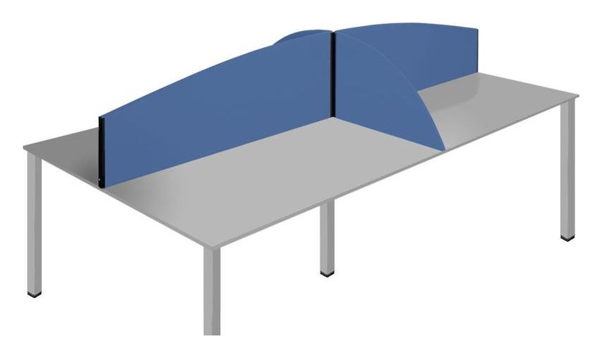 E Range Acoustic Side Mounted Desk Screen, Shaped Top