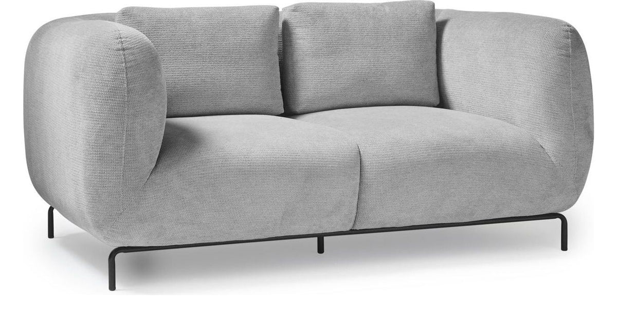Ebony Fabric Sofa in warm grey, 2 seater