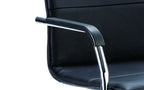 Echo Medium Back Leather Cantilever Visitor Chair in black, another view 1