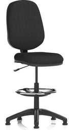 Eclipse Plus I Medium Back Task Operator Chair with Hi Rise Draughtsman Kit, black fabric, no arms