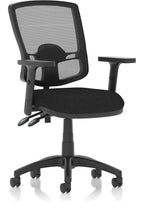 Eclipse Plus II Deluxe Mesh Back Task Operator Chair, black fabric, no draughtsman kit, height adjustable arms