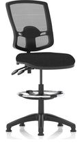 Eclipse Plus II Deluxe Mesh Back Task Operator Chair, black fabric, with draughtsman kit, no arms
