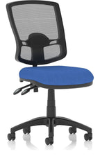 Eclipse Plus II Deluxe Mesh Back Task Operator Chair, blue fabric, no draughtsman kit, no arms