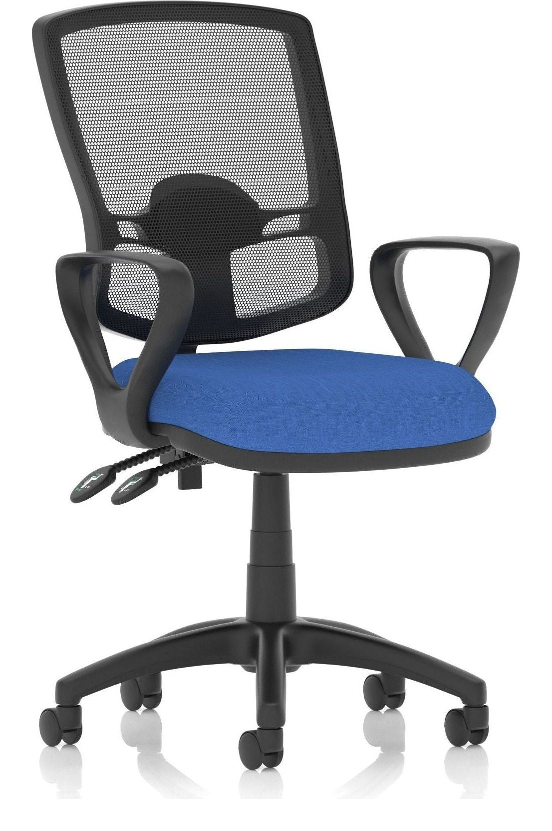 Eclipse Plus II Deluxe Mesh Back Task Operator Chair, blue fabric, no draughtsman kit, loop arms