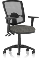 Eclipse Plus II Deluxe Mesh Back Task Operator Chair, charcoal fabric, no draughtsman kit, height adjustable arms