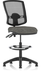 Eclipse Plus II Deluxe Mesh Back Task Operator Chair, charcoal fabric, with draughtsman kit, no arms