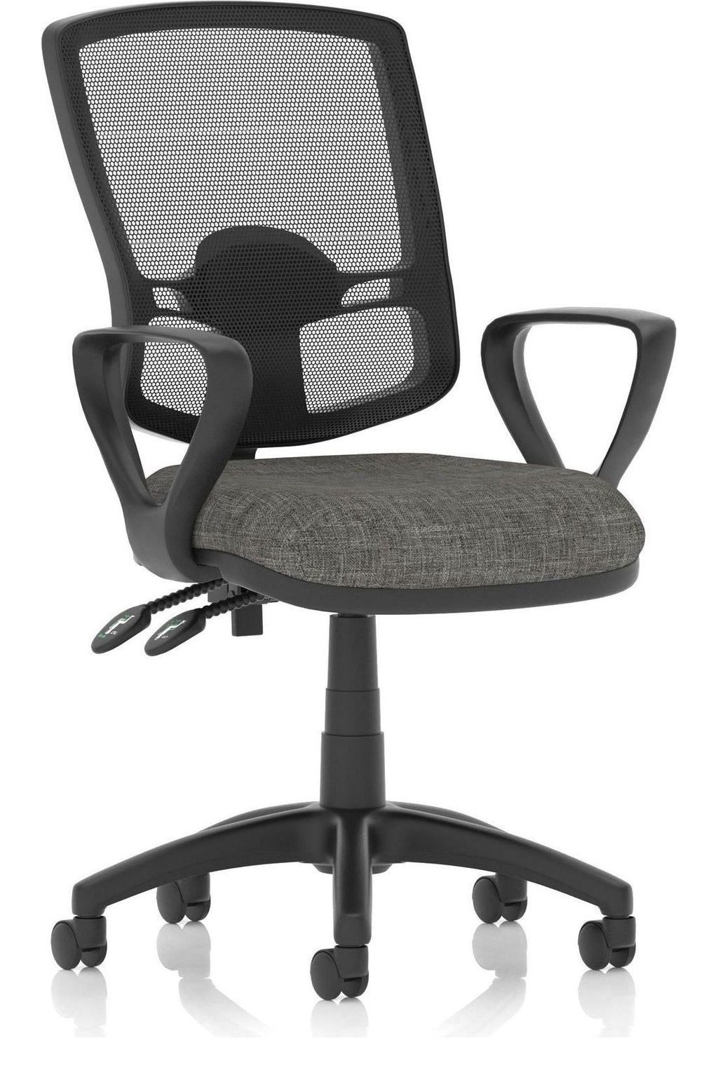 Eclipse Plus II Deluxe Mesh Back Task Operator Chair, charcoal fabric, no draughtsman kit, loop arms