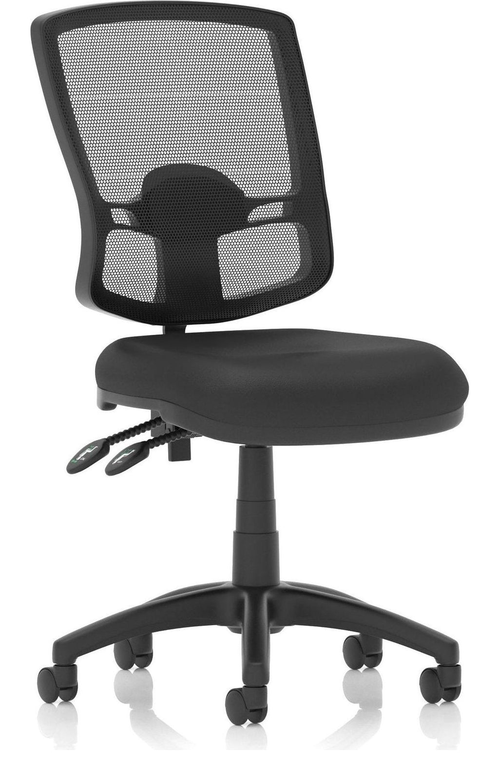 Eclipse Plus II Deluxe Mesh Back Task Operator Chair, black leather, no draughtsman kit, no arms