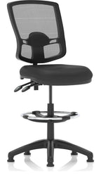 Eclipse Plus II Deluxe Mesh Back Task Operator Chair, black leather, with draughtsman kit, no arms