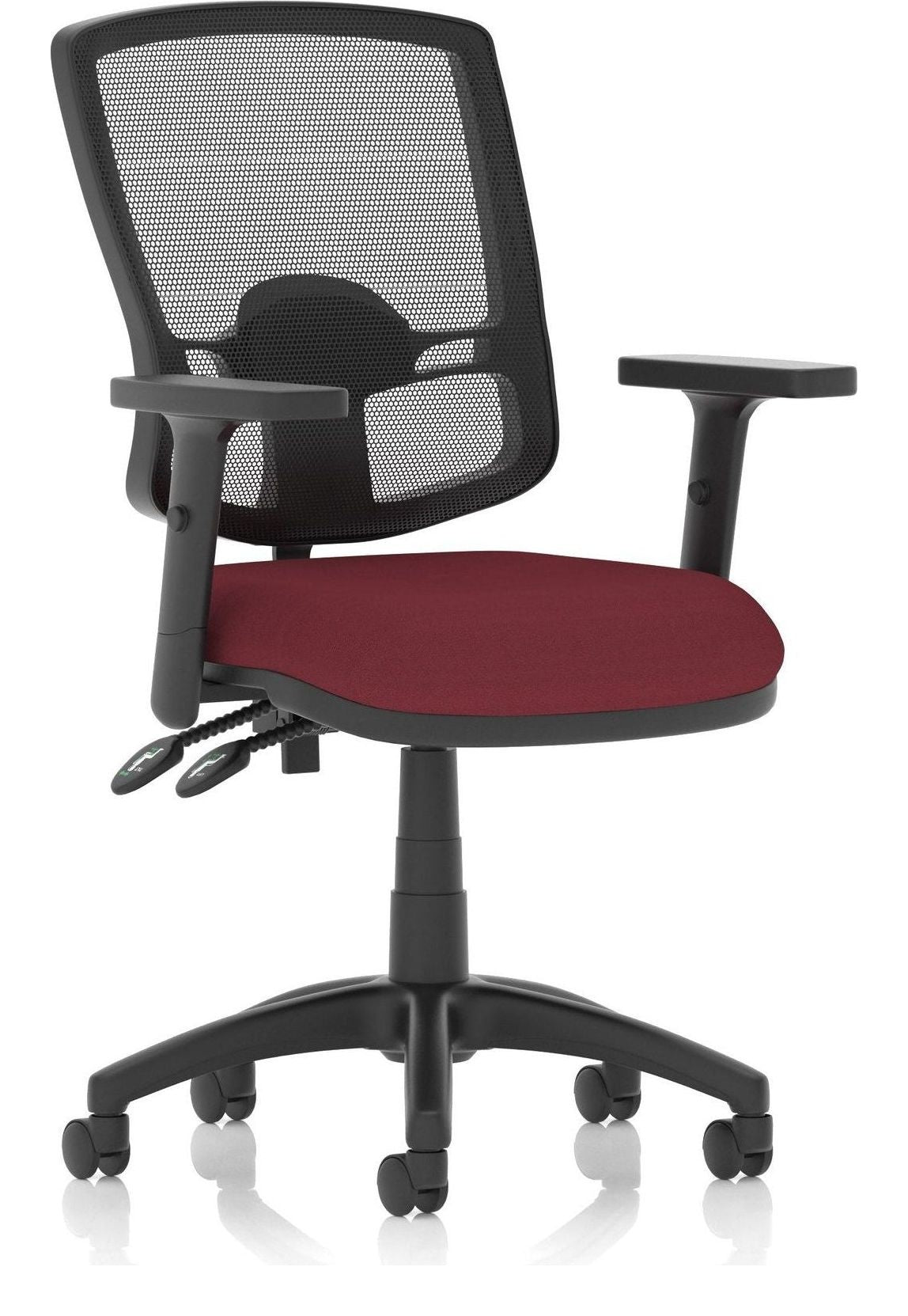 Eclipse Plus II Bespoke Deluxe Mesh Back Task Operator Chair, chilli, height adjustable arms, no draughtsman kit