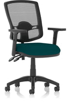 Eclipse Plus II Bespoke Deluxe Mesh Back Task Operator Chair, teal, height adjustable arms, no draughtsman kit
