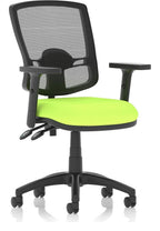 Eclipse Plus II Bespoke Deluxe Mesh Back Task Operator Chair, green, height adjustable arms, no draughtsman kit