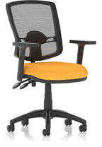 Eclipse Plus II Bespoke Deluxe Mesh Back Task Operator Chair, yellow, height adjustable arms, no draughtsman kit