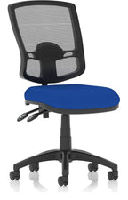 Eclipse Plus II Bespoke Deluxe Mesh Back Task Operator Chair, blue, no arms, no draughtsman kit