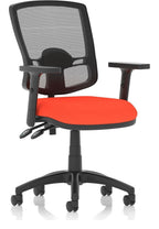 Eclipse Plus II Bespoke Deluxe Mesh Back Task Operator Chair, orange, height adjustable arms, no draughtsman kit