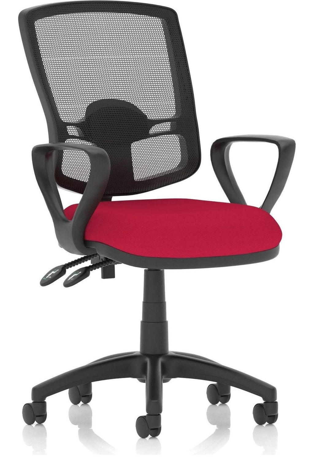 Eclipse Plus II Bespoke Deluxe Mesh Back Task Operator Chair, cherry, loop arms, no draughtsman kit