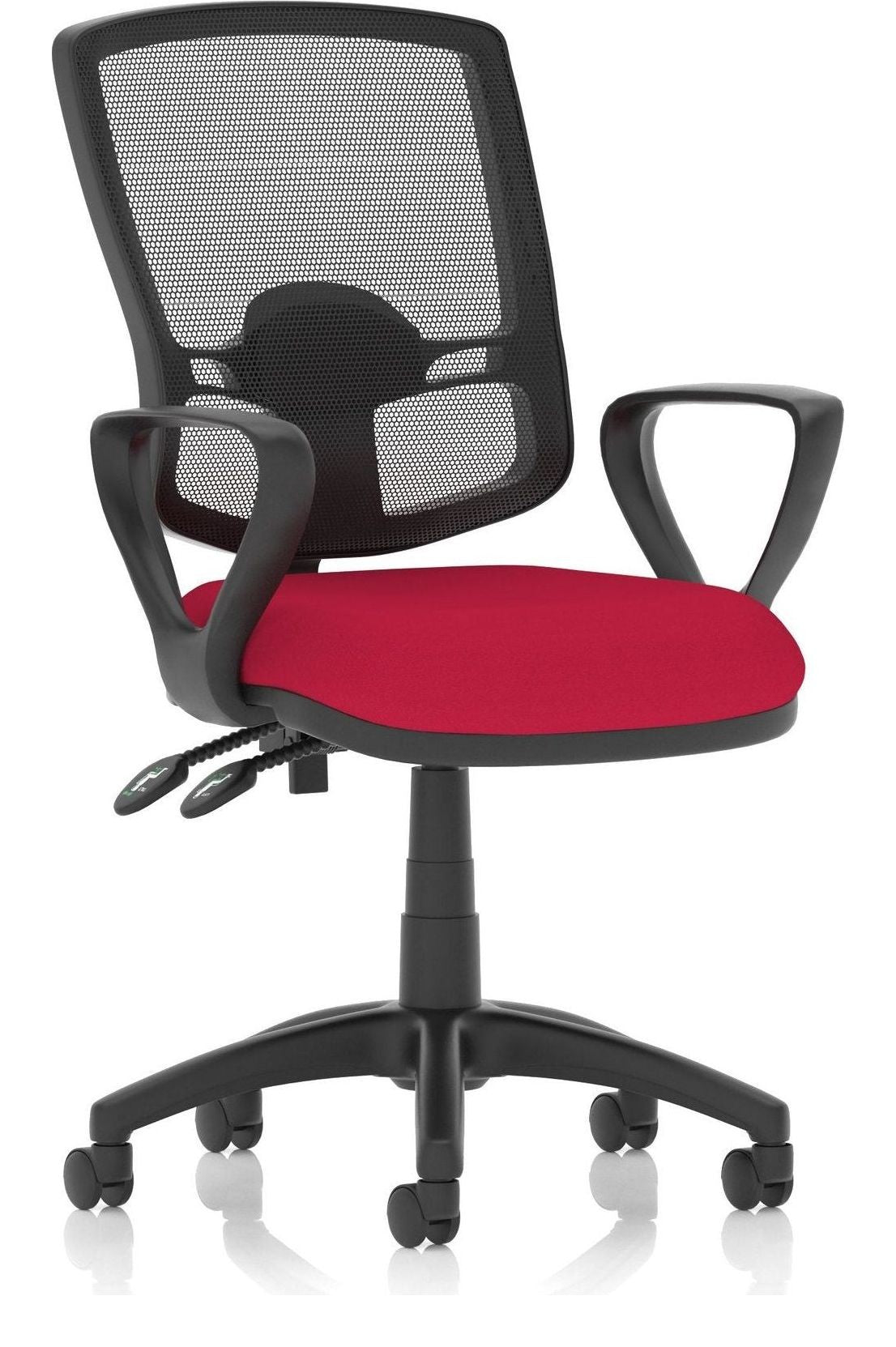 Eclipse Plus II Bespoke Deluxe Mesh Back Task Operator Chair, cherry, loop arms, no draughtsman kit