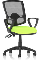 Eclipse Plus II Bespoke Deluxe Mesh Back Task Operator Chair, green, loop arms, no draughtsman kit