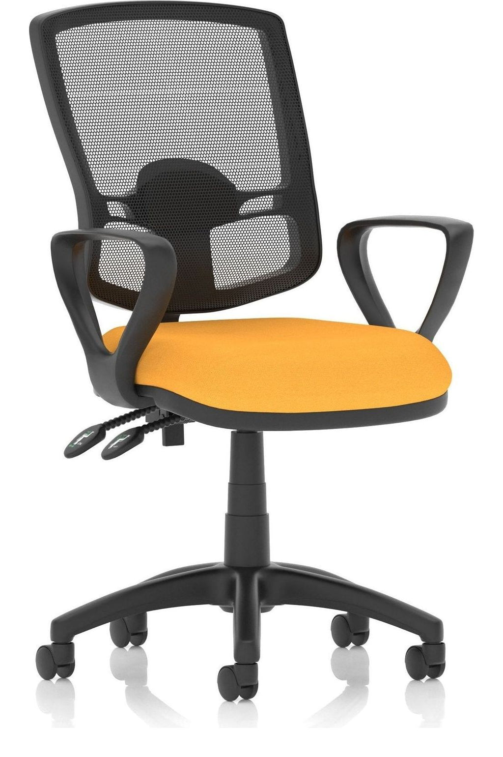 Eclipse Plus II Bespoke Deluxe Mesh Back Task Operator Chair, yellow, loop arms, no draughtsman kit