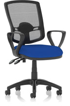 Eclipse Plus II Bespoke Deluxe Mesh Back Task Operator Chair, blue, loop arms, no draughtsman kit
