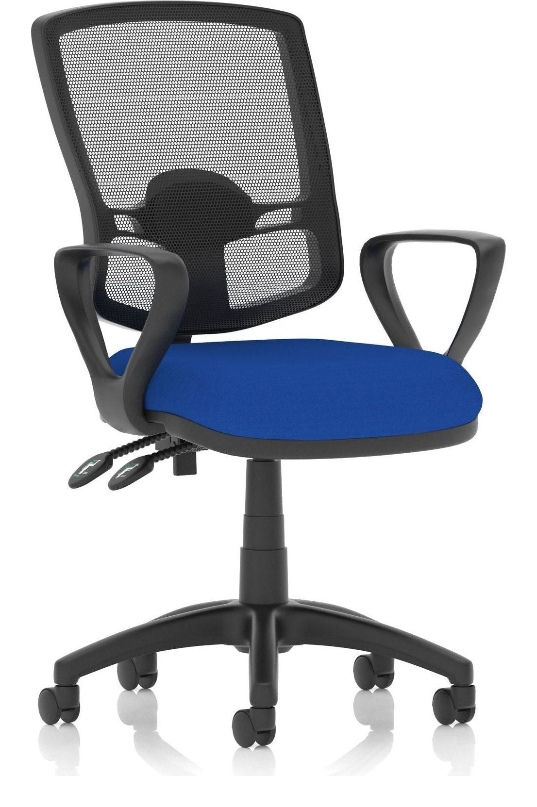 Eclipse Plus II Bespoke Deluxe Mesh Back Task Operator Chair, blue, loop arms, no draughtsman kit