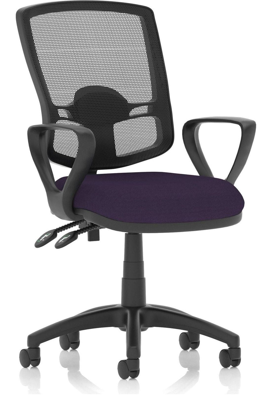 Eclipse Plus II Bespoke Deluxe Mesh Back Task Operator Chair, purple, loop arms, no draughtsman kit