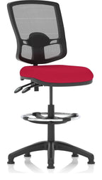 Eclipse Plus II Bespoke Deluxe Mesh Back Task Operator Chair, cherry, no arms, with draughtsman kit