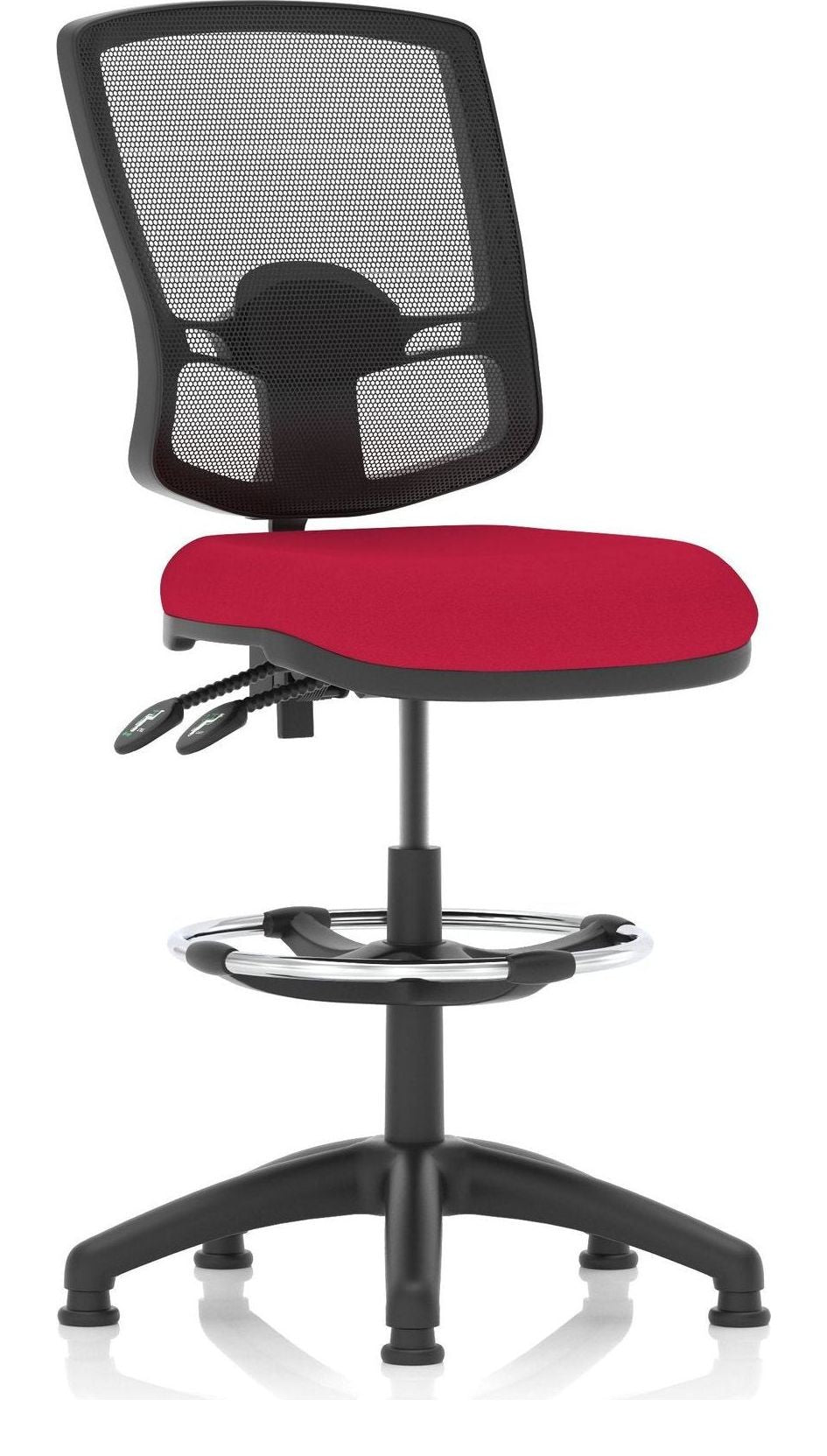 Eclipse Plus II Bespoke Deluxe Mesh Back Task Operator Chair, cherry, no arms, with draughtsman kit
