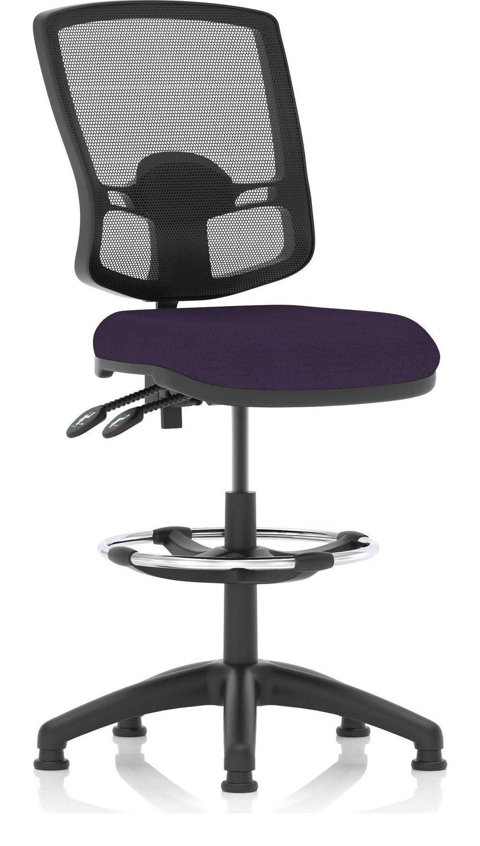 Eclipse Plus II Bespoke Deluxe Mesh Back Task Operator Chair, purple, no arms, with draughtsman kit