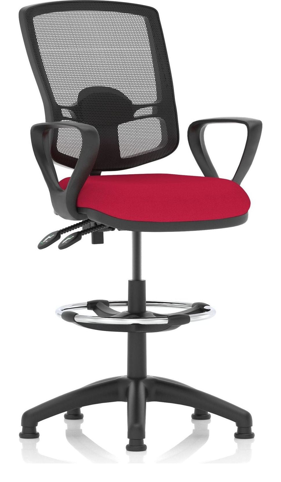 Eclipse Plus II Bespoke Deluxe Mesh Back Task Operator Chair, cherry, loop arms, with draughtsman kit