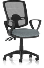 Eclipse Plus II Bespoke Deluxe Mesh Back Task Operator Chair, rivet tensile, loop arms, no draughtsman kit