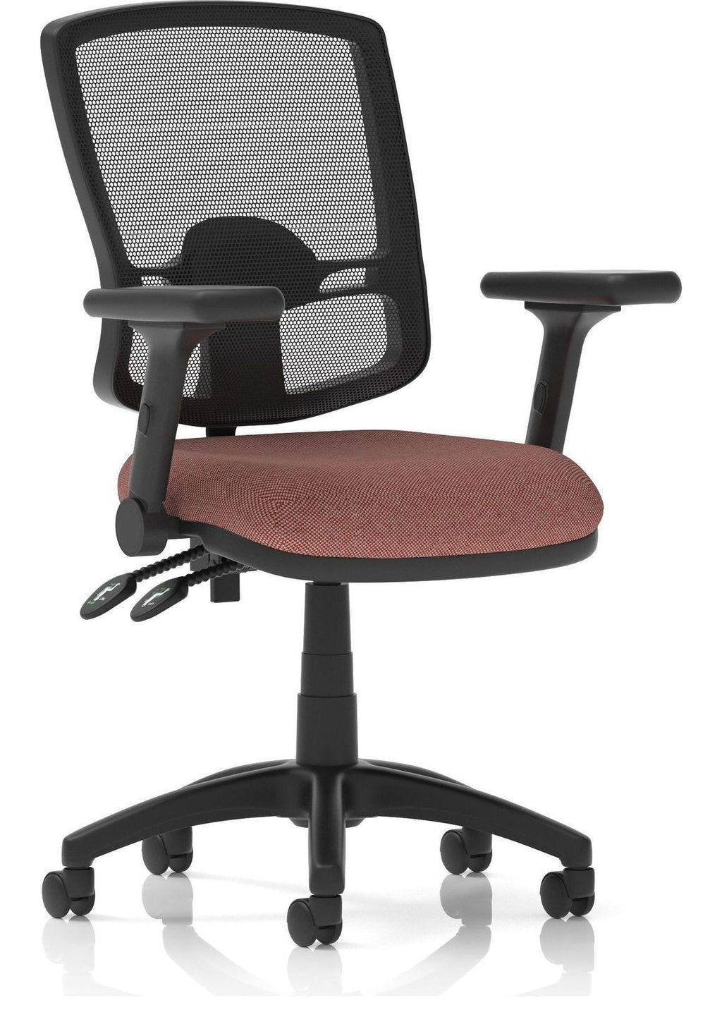 Eclipse Plus II Bespoke Deluxe Mesh Back Task Operator Chair, rivet forge, height adjustable folding arms, no draughtsman kit