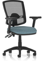 Eclipse Plus II Bespoke Deluxe Mesh Back Task Operator Chair, rivet quench, height adjustable folding arms, no draughtsman kit