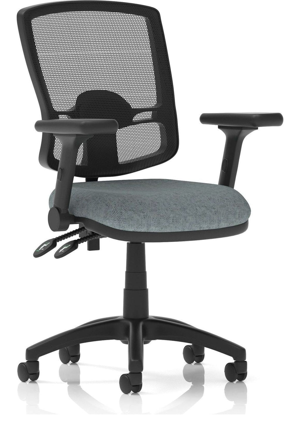 Eclipse Plus II Bespoke Deluxe Mesh Back Task Operator Chair, rivet tensile, height adjustable folding arms, no draughtsman kit
