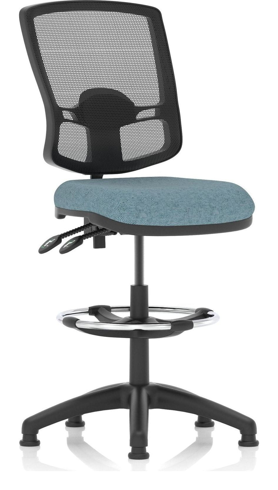 Eclipse Plus II Bespoke Deluxe Mesh Back Task Operator Chair, rivet quench, no arms, with draughtsman kit
