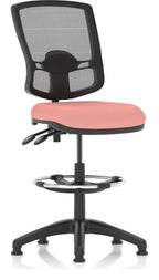 Eclipse Plus II Bespoke Deluxe Mesh Back Task Operator Chair, quest shrimp, no arms, with draughtsman kit