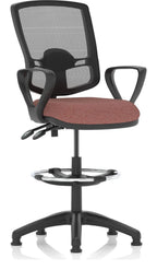 Eclipse Plus II Bespoke Deluxe Mesh Back Task Operator Chair, rivet forge, loop arms, with draughtsman kit