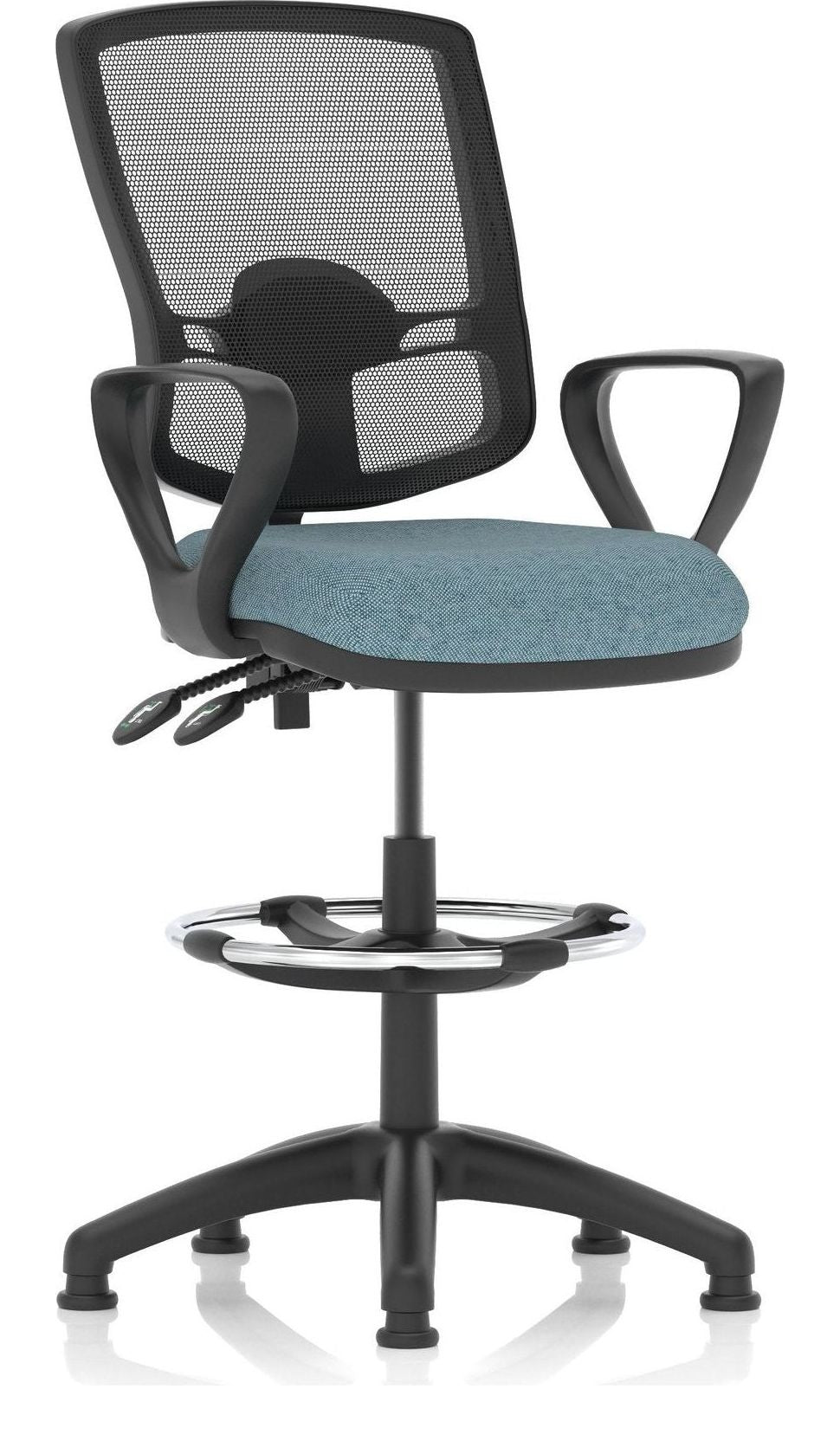 Eclipse Plus II Bespoke Deluxe Mesh Back Task Operator Chair, rivet quench, loop arms, with draughtsman kit