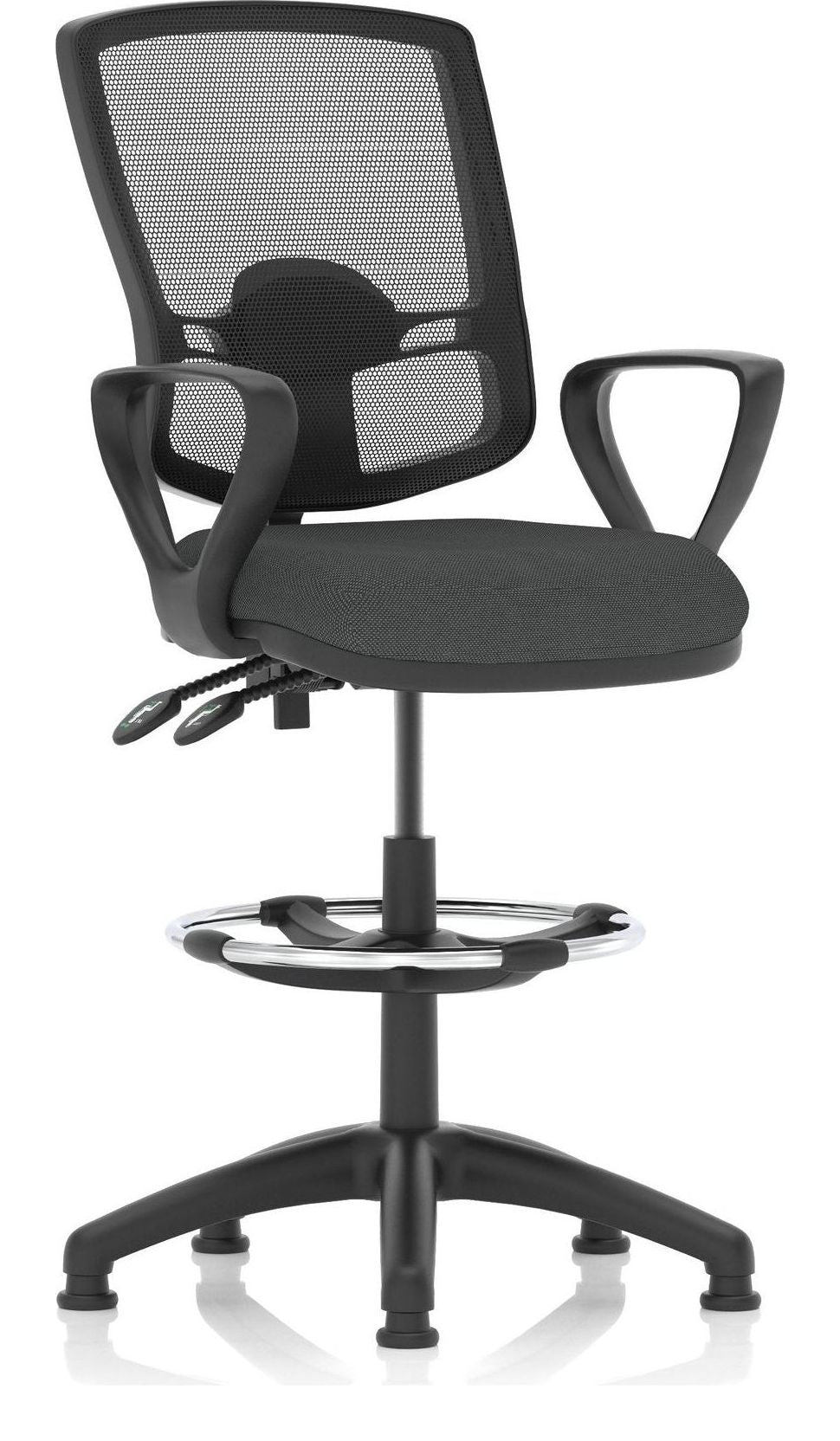 Eclipse Plus II Bespoke Deluxe Mesh Back Task Operator Chair, quest mussel, loop arms, with draughtsman kit